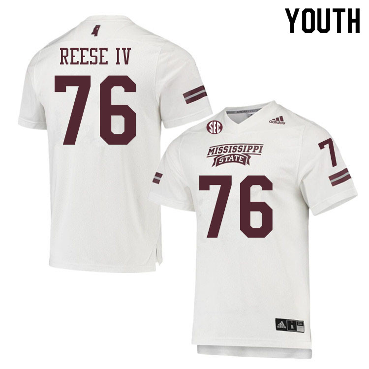Youth #76 Albert Reese IV Mississippi State Bulldogs College Football Jerseys Sale-White